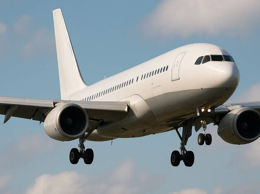 Aereo in fase di decollo o atterraggio, settore aerospace