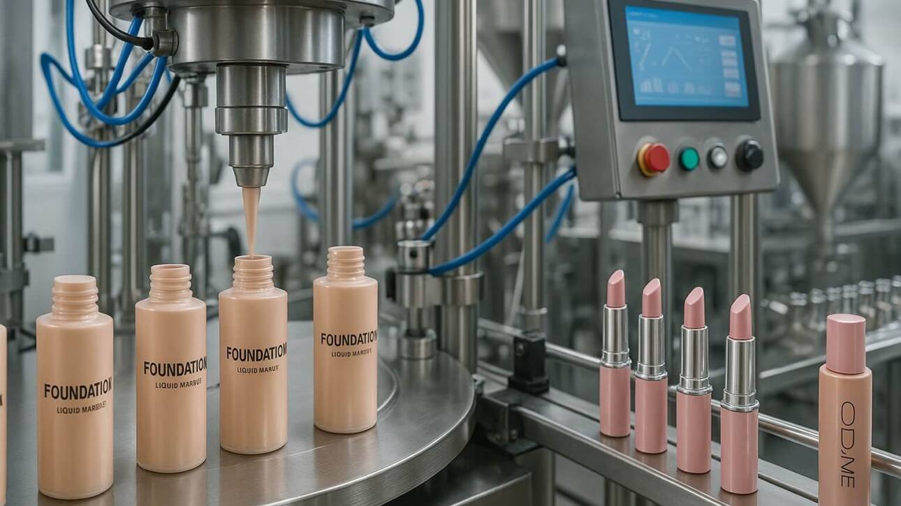 Linea automatizzata di riempimento e confezionamento prodotti cosmetici liquidi e stick