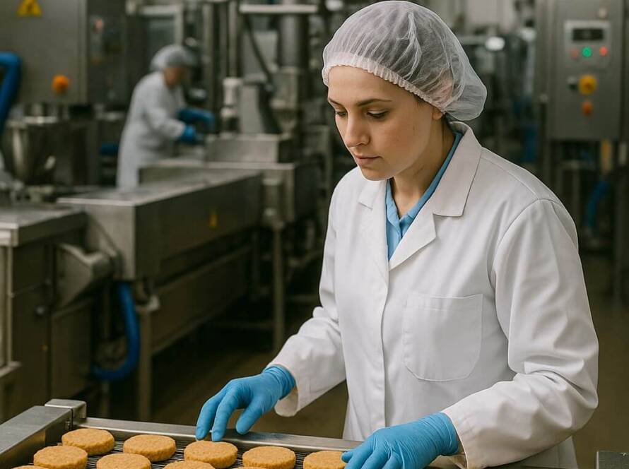Controllo qualità su linea di produzione alimentare automatizzata