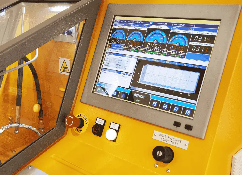 schermata di controllo e report dati di un banco di prova