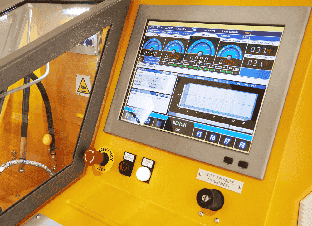 schermata di un software per banco prova