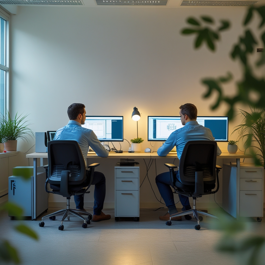 persone che lavorano al computer a un progetto di ricerca e sviluppo