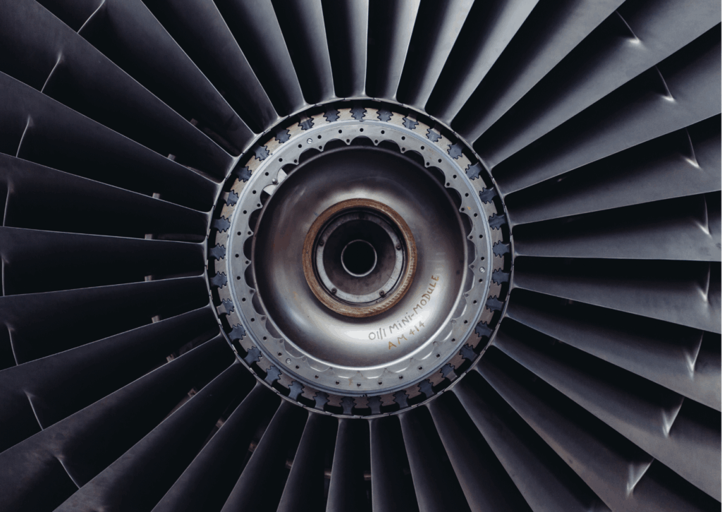 Turbina vista da vicino e soggetta a monitoraggio nel settore di turbomachinery