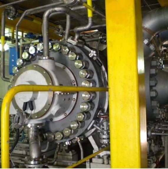 Dettaglio impianto compressore centrifugo con segnalazione di pompaggio