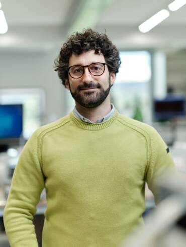 Foto di Riccardo nel laboratorio