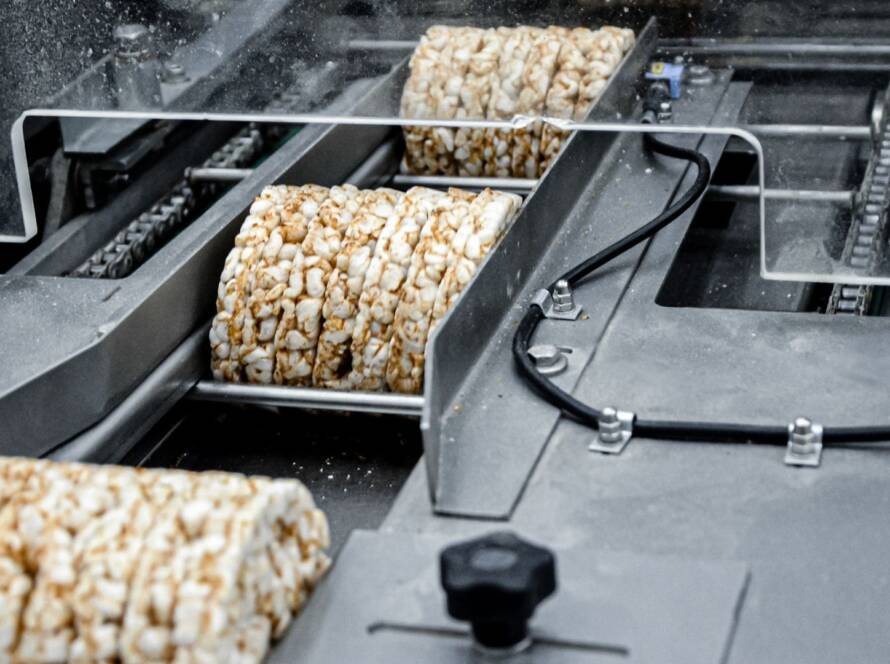 Linea per imballaggio di gallette alimentare